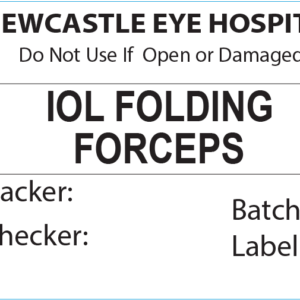 IOL FOLDING FORCEPS Piggy Back Label printer 50 x 35 mm 500 per roll - No indicator