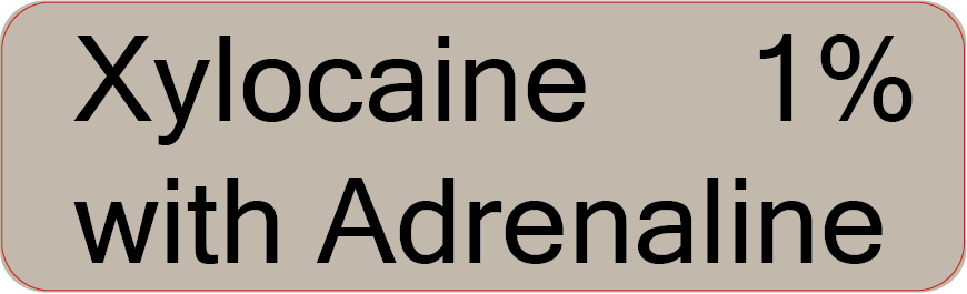 Xylocaine 1% with Adrenaline - 40 x 12, PAPER, Black print on Grey Label, 800 per roll