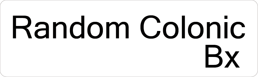 Random Colonic Bx - 40 x 12, PAPER, Black print on White Label, 800 per roll
