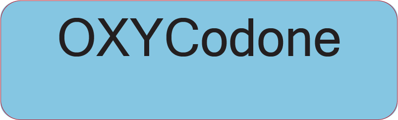 OXYCodone - Tallman Lettering, 40 x 12, Black print on Blue Label, 800 per roll