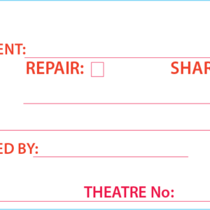 Instrument Tag - 50 x 90, Red print on White, 100 per pack with ties