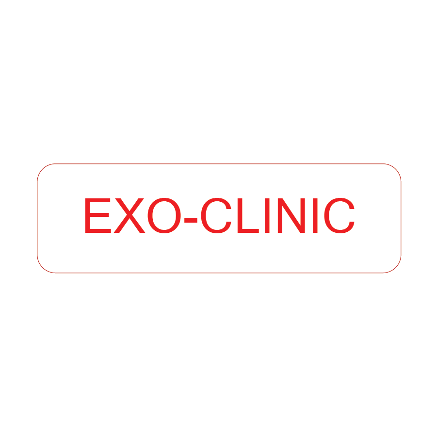 EXO-CLINIC - 40 x 12, PAPER, Red print on White Label, 800 per roll