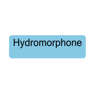 Hydromorphone, 40 x 12, PAPER, Black print on Blue Label, 800 per roll