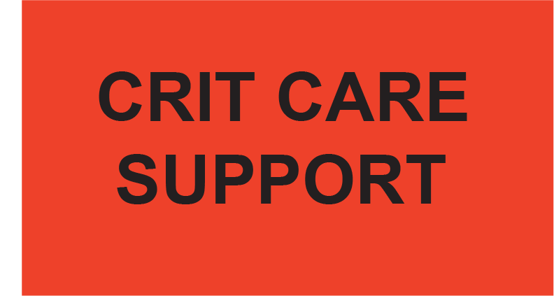 CRIT CARE SUPPORT - 70 x 40, PAPER, Black print on Fluoro Red Label, 500 Per roll