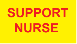SUPPORT NURSE - 70 x 40 Red Print on Fluoro Yellow 500 per roll