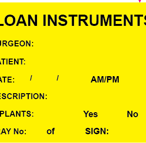 LOAN INSTRUMENTS - 100 x 80, PAPER, Black Print on Fluoro Yellow Label, 400 per roll