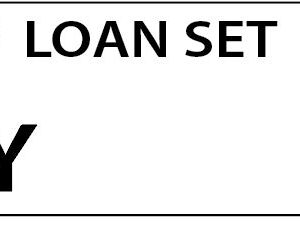 LOAN SET Y - 90 x 50, Black print on White,100 per pack with ties