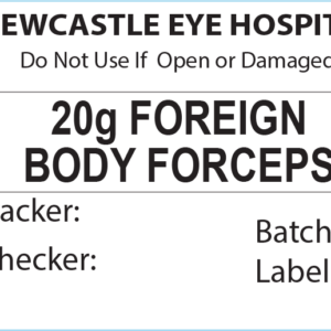 20g FOREIGN BODY FORCEPS Piggy Back Label printer 50 x 35 mm 500 per roll - No indicator