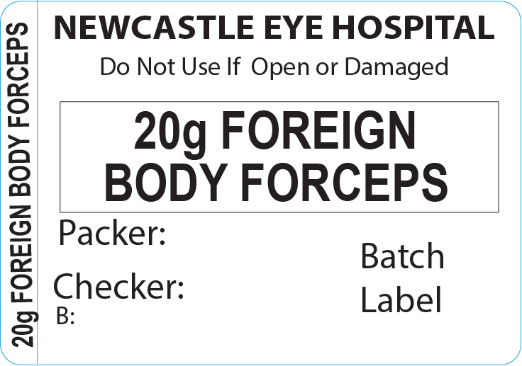 20g FOREIGN BODY FORCEPS Piggy Back Label printer 50 x 35 mm 500 per roll - No indicator