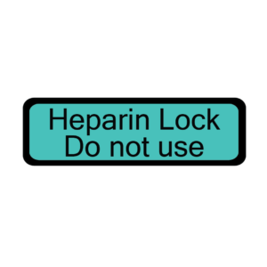 Heparin Lock Do not use -12 x 40, PAPER, Black print on Teal label, 800 per roll