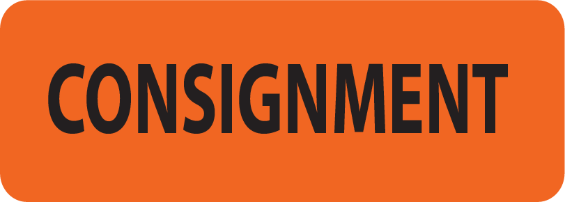 CONSIGNMENT, 70 x 25, PAPER, Black Print on Fluoro Orange, 500 per roll