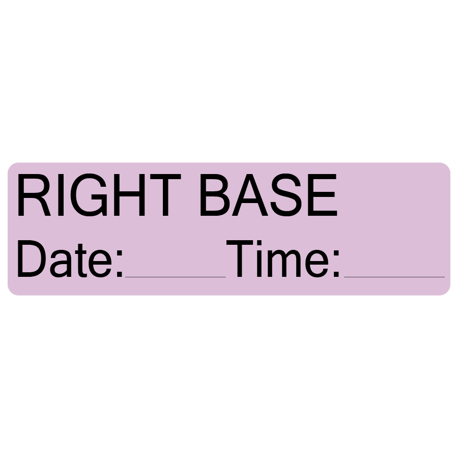 RIGHT BASE - 40 x 12, PAPER, Black print on Violet Label, 800 per roll