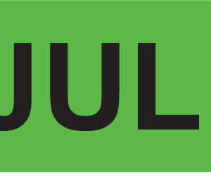JUL- 40 x 12, PAPER, Black print on Fluoro Green Label, 800 per roll