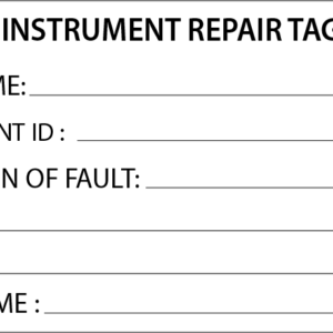 Instrument Repair Tag - Black print on White- 50 x 90, 100 per pack with ties
