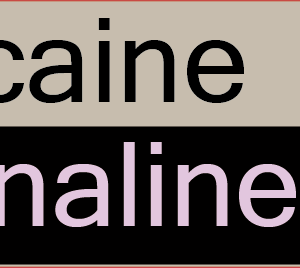 Xylocaine with Adrenaline - 40 x 12, PAPER, Black print on reversed Violet and Grey label, 800 per roll
