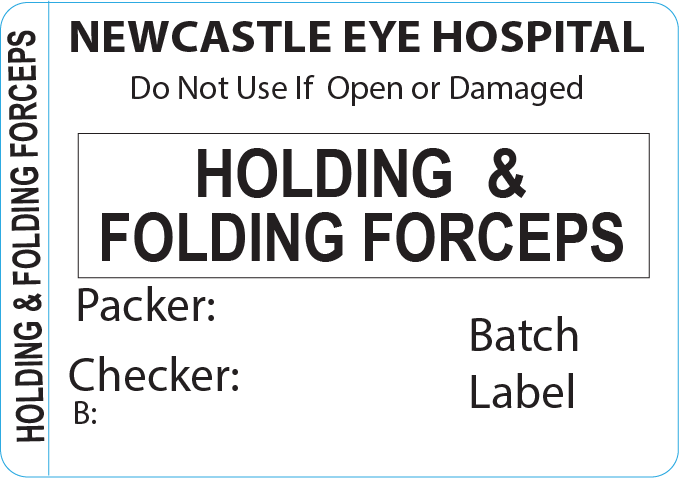 HOLDING & FOLDING FORCEPS Piggy Back Label printer 50 x 35 mm 500 per roll - No indicator
