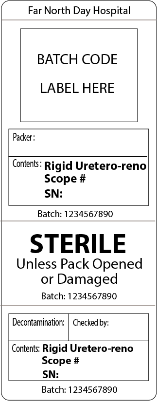 Rigid Uretero-reno Tray -(Sequential numbers) -103x40mm, Piggy Back Label, 500/roll