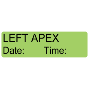LEFT APEX - 40 x 12, PAPER, Black print on Green Label, 800 per roll