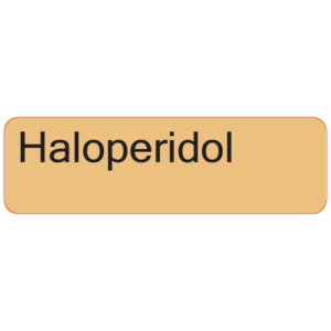 Haloperidol - 40 x 12, PAPER, Black print on Salmon Label, 800 per roll