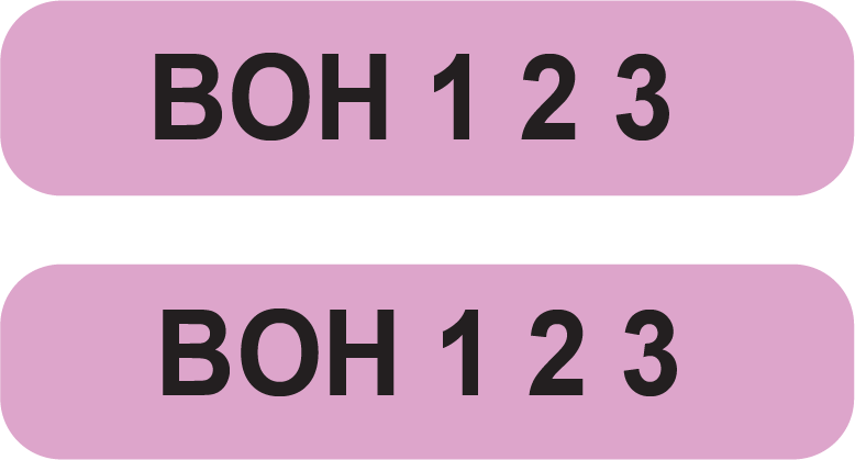 ML68/BV BOH 123 - Black on Violet,- 8 x 35mm, 1,000 Per Roll ML/