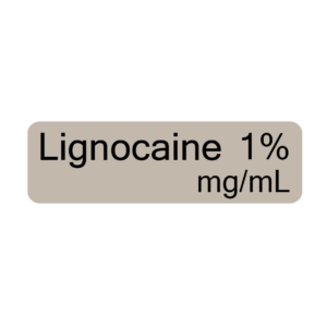 Lignocaine 1% mg/mL - 40 x 12, PAPER, Black print on Grey Label, 800 per roll