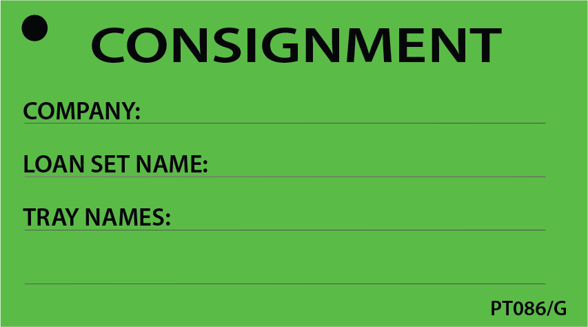 CONSIGNMENT - 50 x 90, Black print on Green, 100 per pack with ties