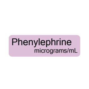 Phenylephrine microg/mL - 40 x 12, PAPER, Black print on Violet Label, 800 per roll