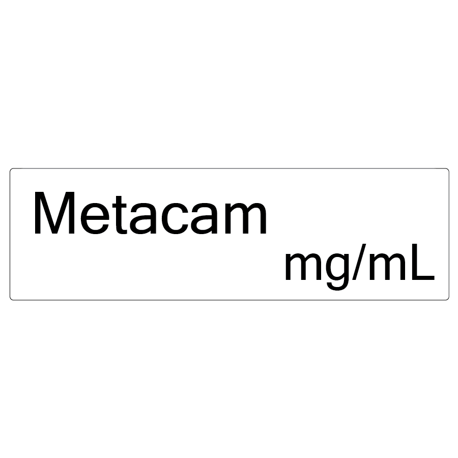 Metacam mg/ml - 40 x 12, PAPER, Black print on White Label, 800 per roll