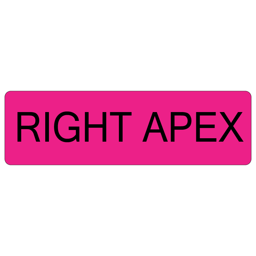 RIGHT APEX - 40 x 12, PAPER, Black on Fluoro Pink Label, 800 per roll