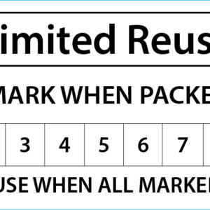 Limited Reuse. Poly Tag with tie. 90 x 50mm.