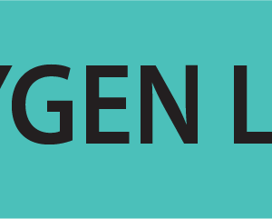 OXYGEN LINE- 40 x 12, PAPER, Black print on Teal Label, 800 per roll