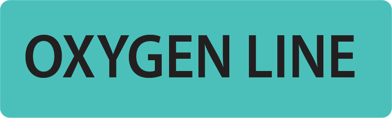 OXYGEN LINE- 40 x 12, PAPER, Black print on Teal Label, 800 per roll