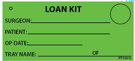 LOAN KIT - 110 x 50, Black print on Green Tag, 100 per pack with ties