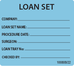 LOAN SET - PAPER, 100 x 80, Black Print on Blue Label, 400 per roll