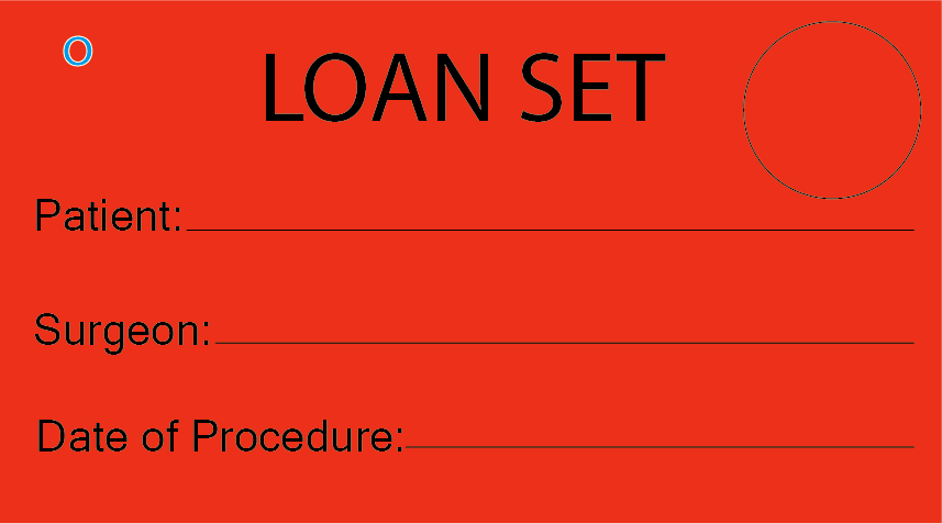 LOAN SET - 50 x 90, Black Print on Red, 100 tags per pack with ties
