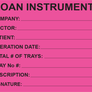LOAN INSTRUMENTS - 100 x 80, PAPER, Black print on Fluoro Pink Label, 400 per roll