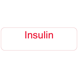 Insulin - 40 x 12, PAPER, Red print on White Label, 800 per roll