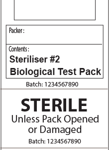 Steriliser #2 Biological Test Pack - (Sequential numbers) - 103 x 40mm, Piggy back label, 500/roll