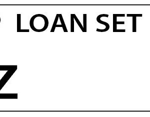 LOAN SET Z - 90 x 50, Black print on White,100 per pack with ties