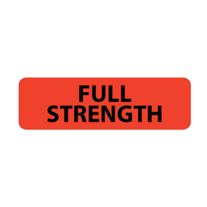 Full Strength - 40 x 12, PAPER, Black print on Red Label, 800 per roll