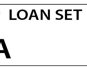 LOAN SET A - 90 x 50, Black print on White,100 per pack with ties
