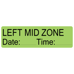LEFT MID ZONE - 40 x 12, PAPER, Black print on Green Label, 800 per roll
