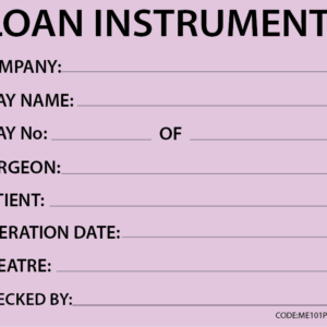 LOAN INSTRUMENT - 100 x 80, PAPER, Black print on Violet Label, 400 per roll