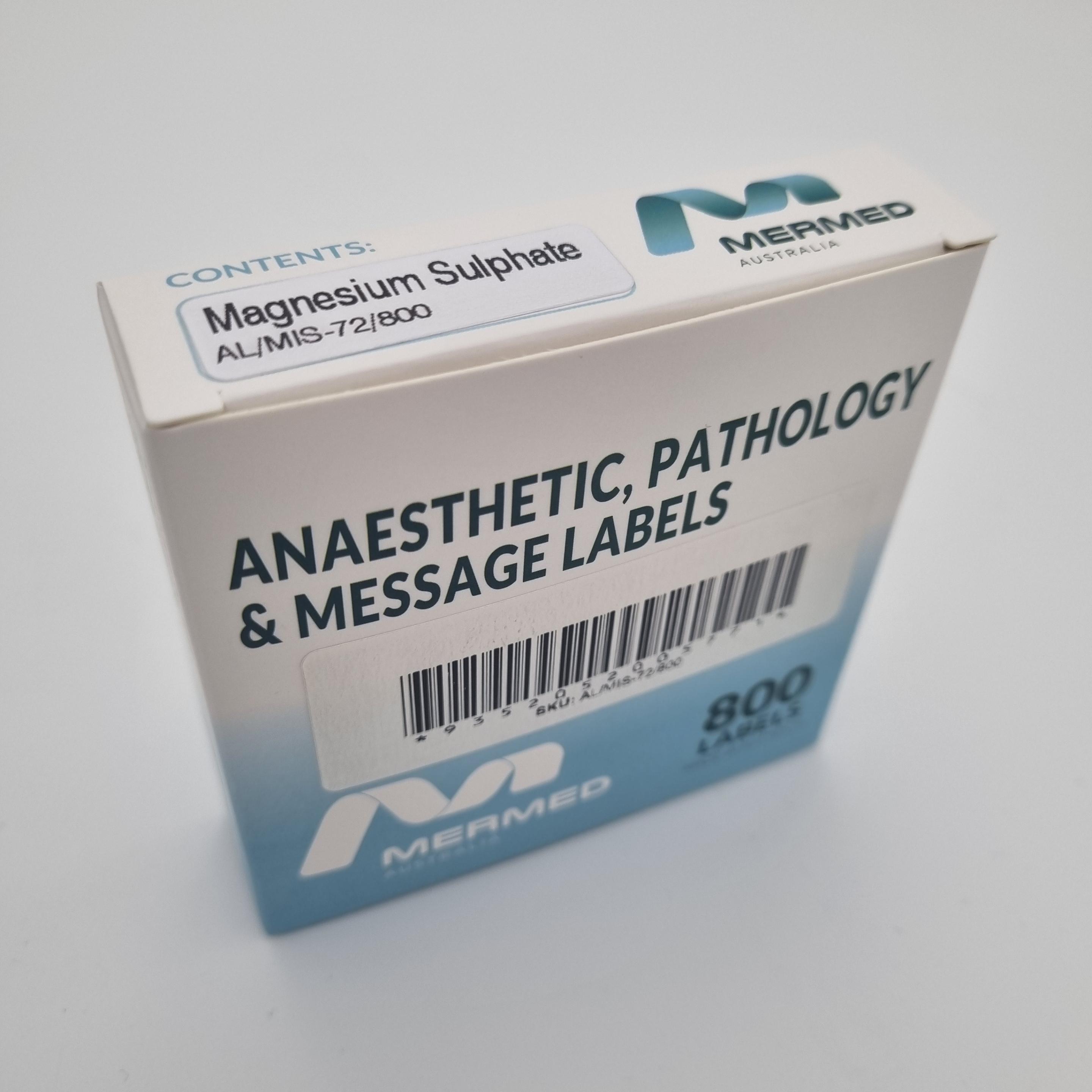 Magnesium Sulphate - 40 x 12, PAPER, Black print on White Label, 800 per roll - Image 2