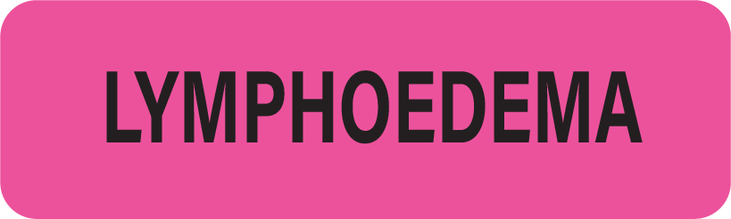 LYMPHOEDEMA - Upper Case - Fluoro Pink - 40 x 12mm - 800 per roll