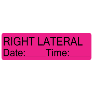 RIGHT LATERAL - 40 x 12, PAPER, Black print on Fluoro Pink Label, 800 per roll