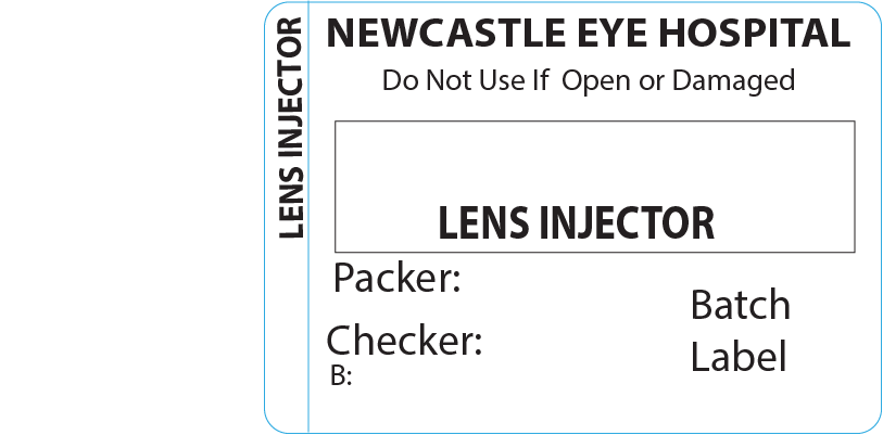 LENS INJECTOR Piggy Back Label printer 50 x 35 mm 500 per roll - No indicator