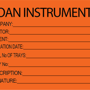 LOAN INSTRUMENTS - PAPER, 100 x 80, Black print on Fluoro Orange label, 400 per roll