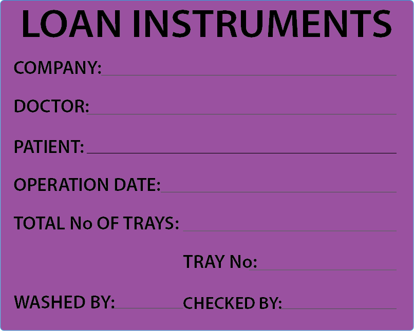 Loan Instruments - 100 x 80, PAPER, Black Print on Violet label, 400 per roll