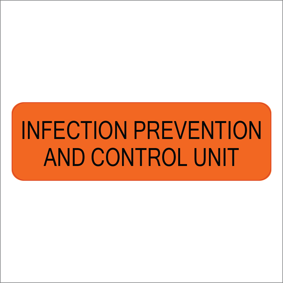 INFECTION PREVENTION AND CONTROL UNIT, 40 x 12, PAPER, Black print on Orange Label, 800 per roll
